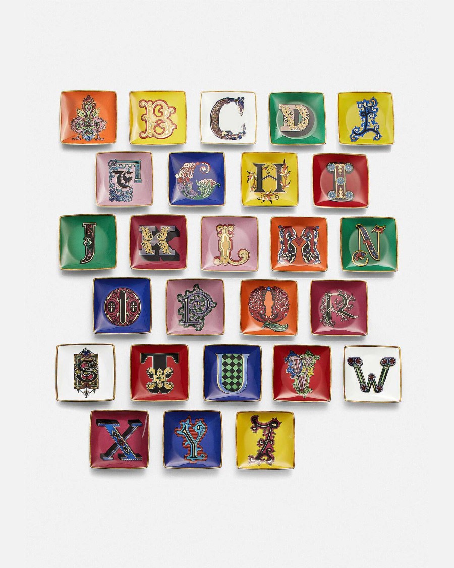 Best Versace Alphabet J Square Plate 4.7" Plates