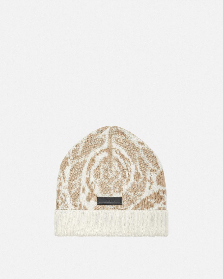 Online Barocco Jacquard Knit Beanie Soft Accessories