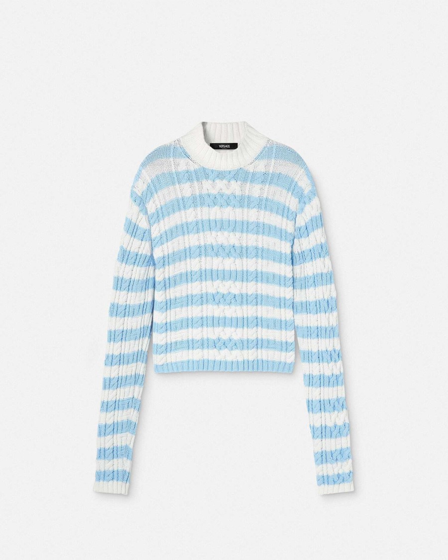 Hot Cable-Knit Nautical Stripe Sweater Knitwear