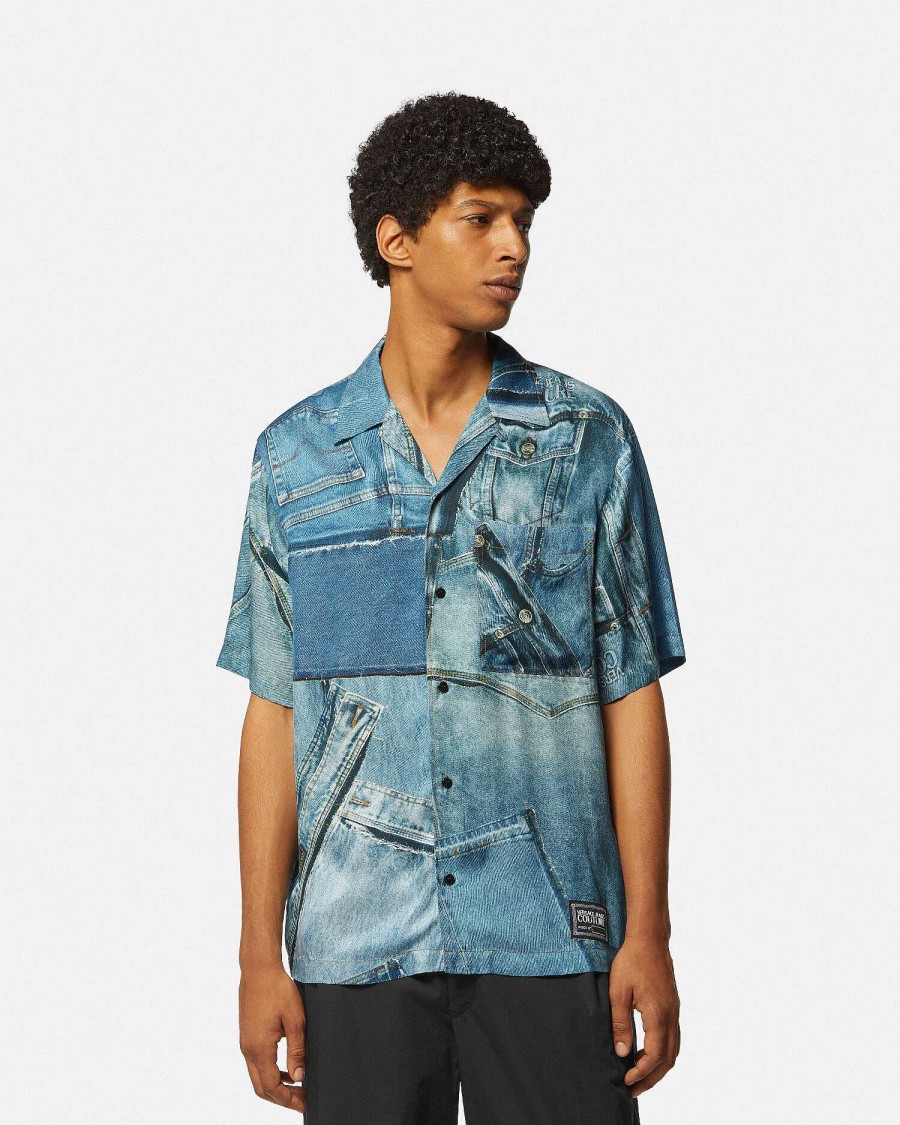 Clearance Patchwork Denim Shirt Clothing