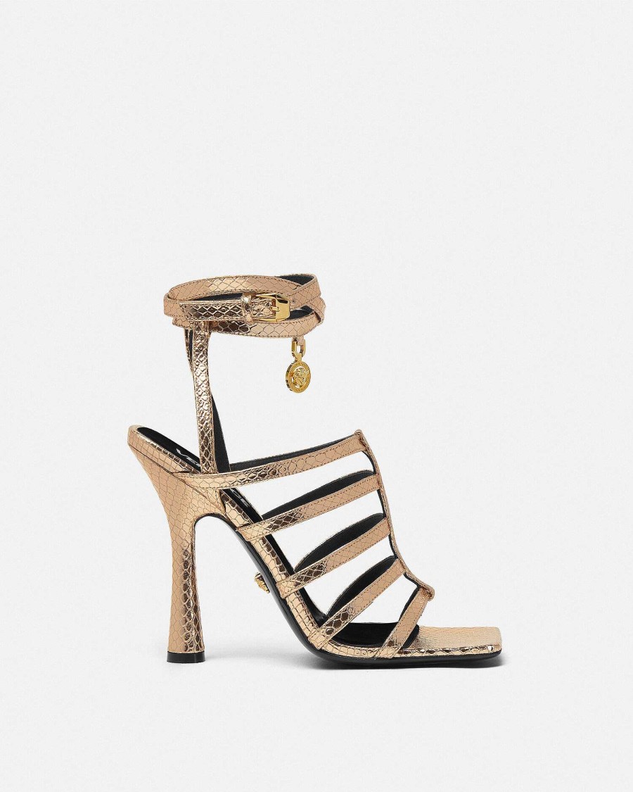 New Snake-Effect Lycia Cage Sandals 110 Mm Sandals