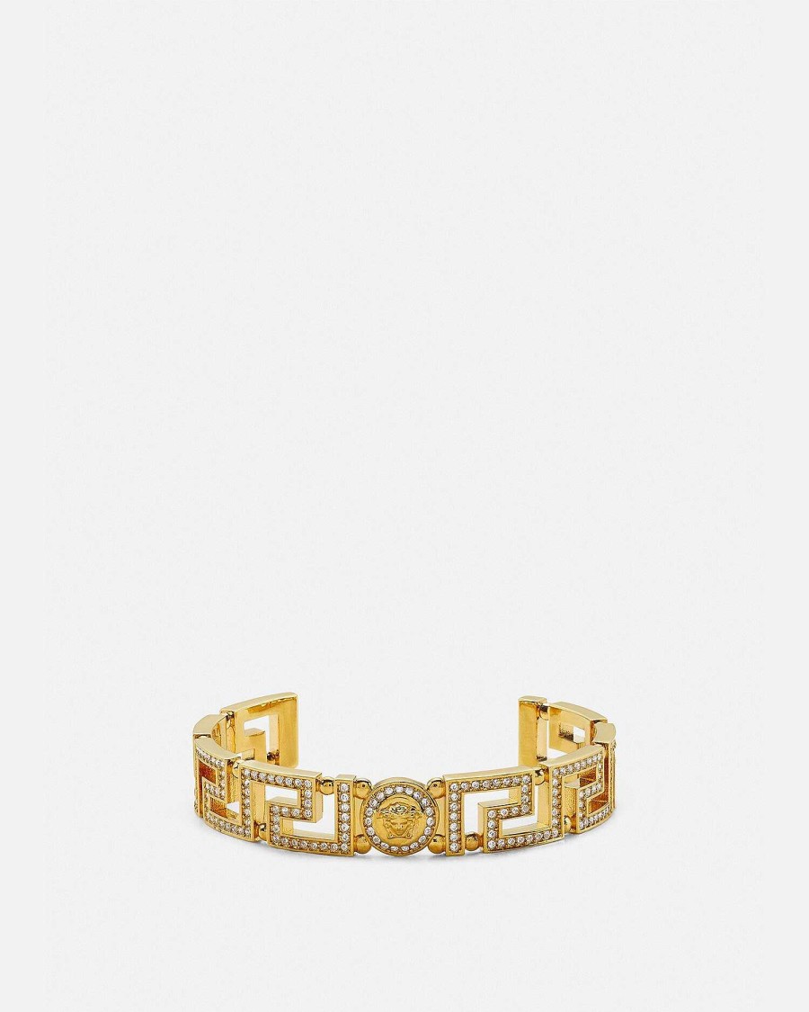 Online Crystal Medusa Greca Cuff Bracelet Bracelets