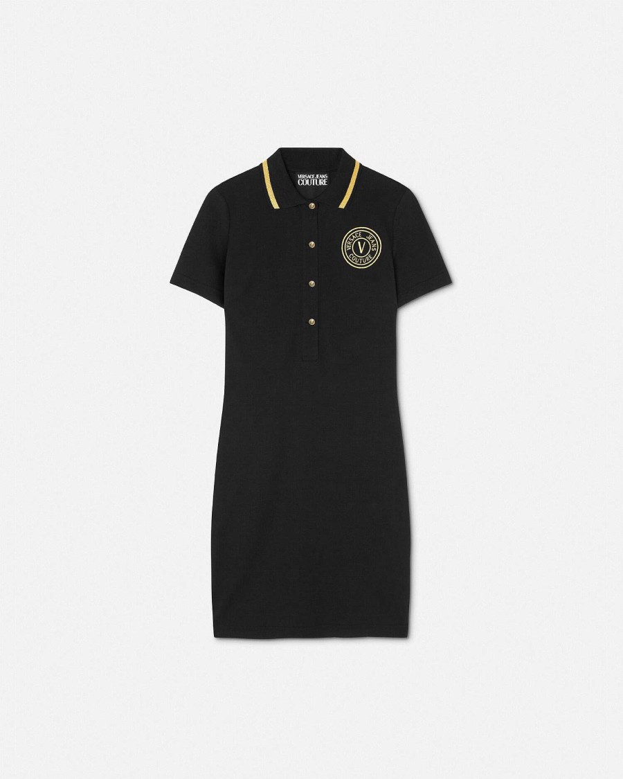 Wholesale V-Emblem Midi Polo Dress Clothing