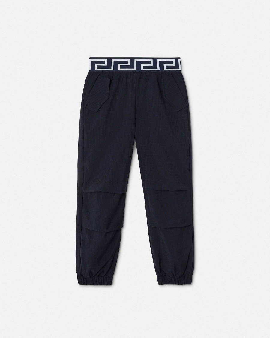 Hot Croc-Effect Nylon Kids Sweatpants Clothing