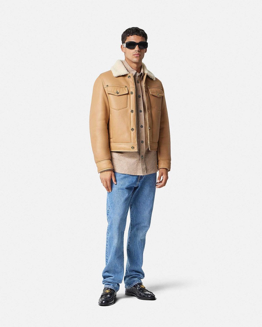 Online Shearling Leather Blouson Jacket Jackets & Coats