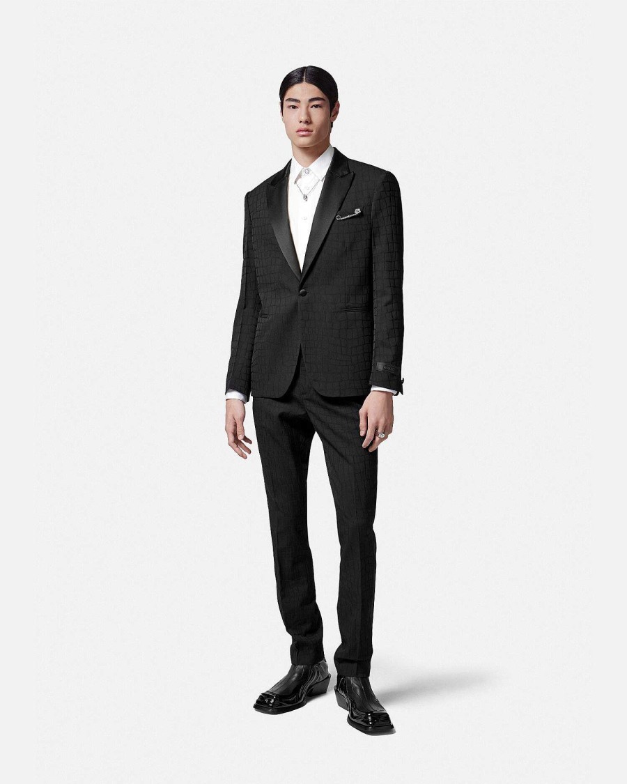 Clearance Croc-Effect Jacquard Formal Pants Blazers & Suits