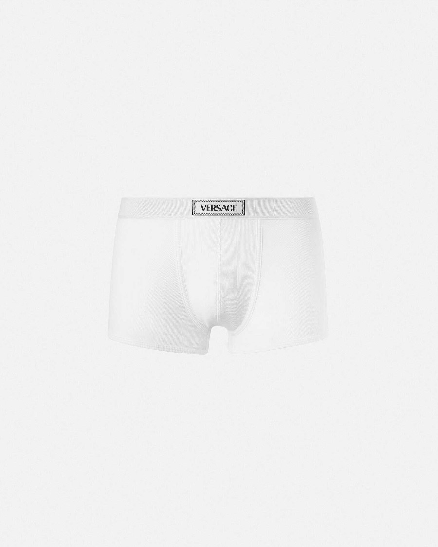 Clearance 90S Versace Logo Ribbed Trunks Boxers