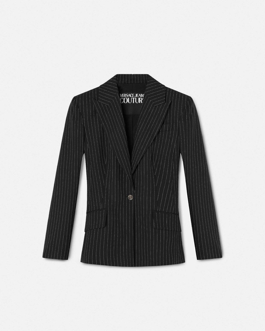 Online Pinstripe Baroque Buckle Blazer Clothing