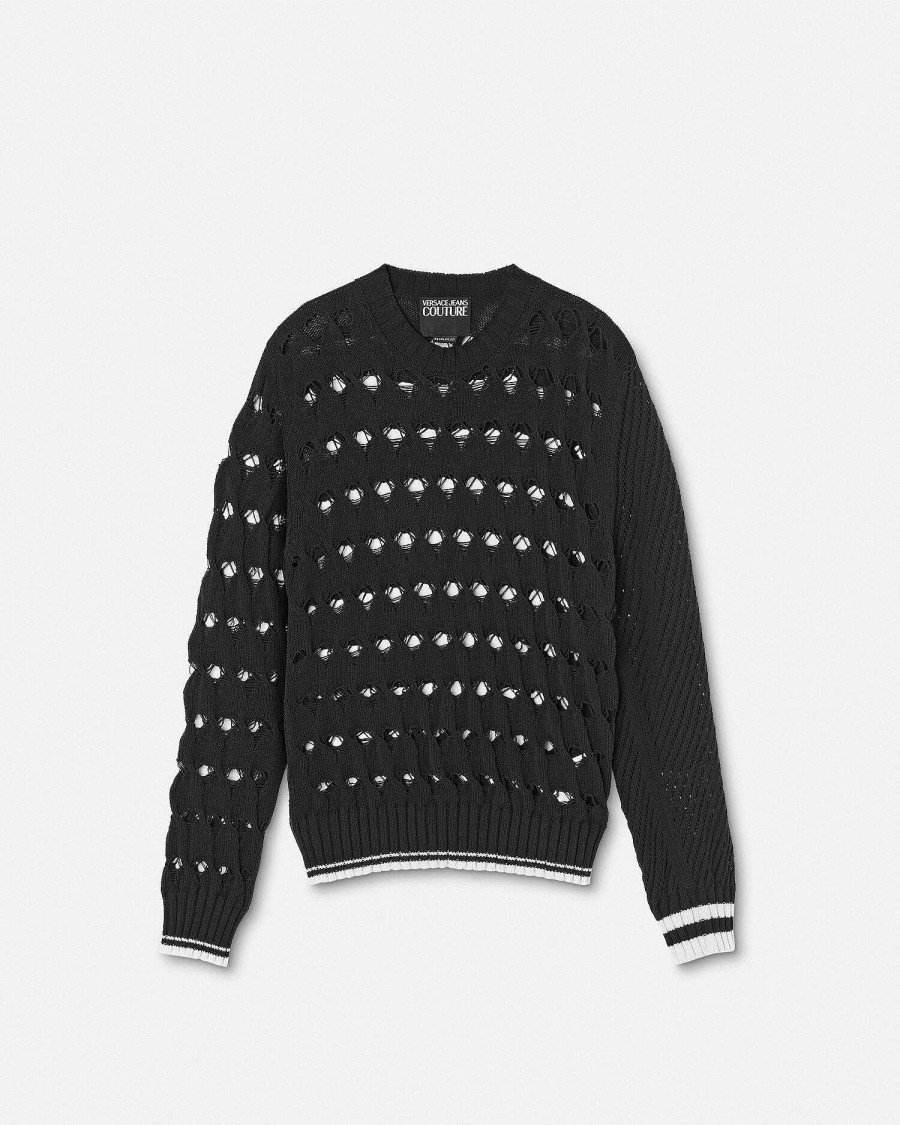 Online Cutout Cable-Knit Sweater Clothing