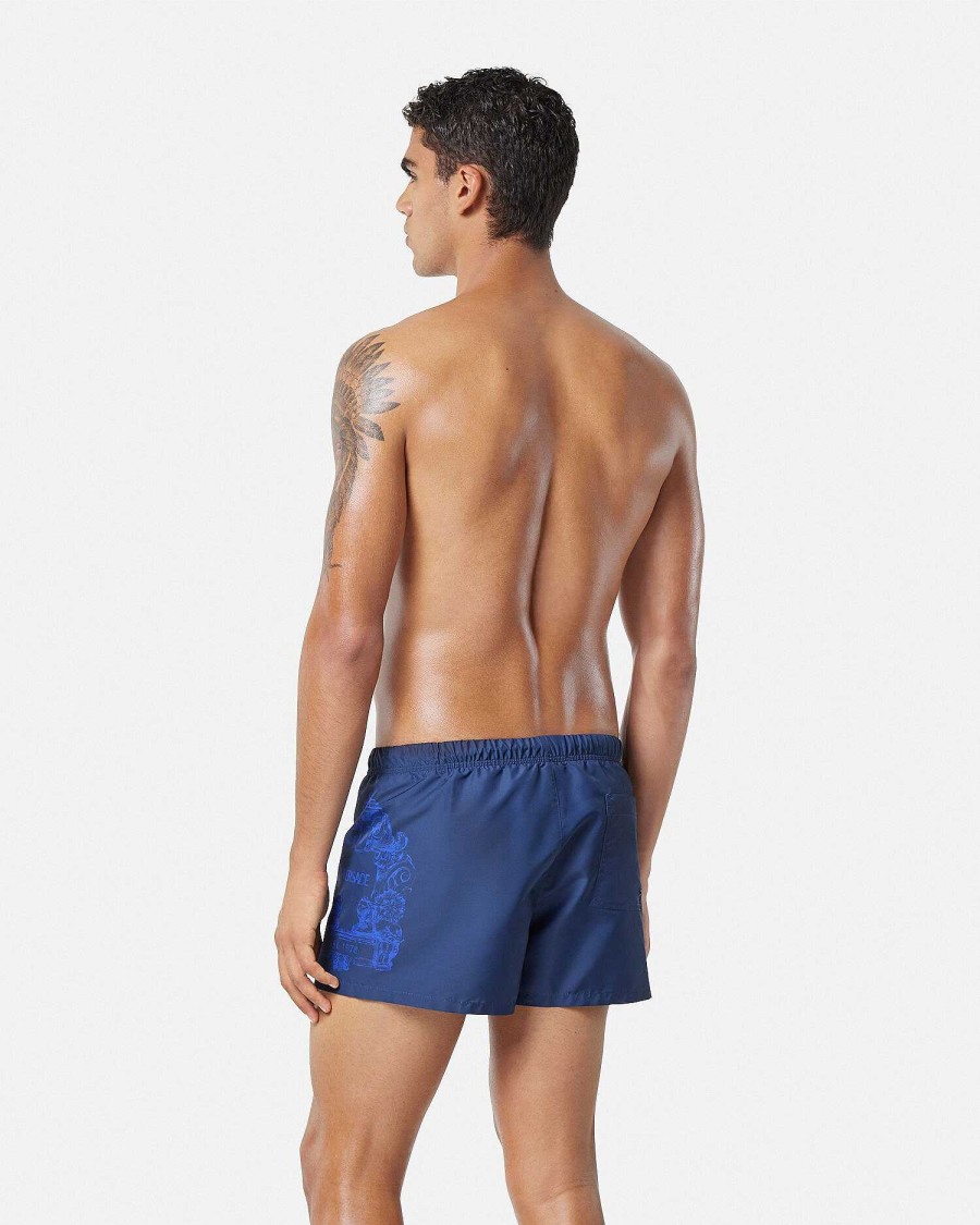 Hot Versace Cartouche Swim Shorts Swimwear