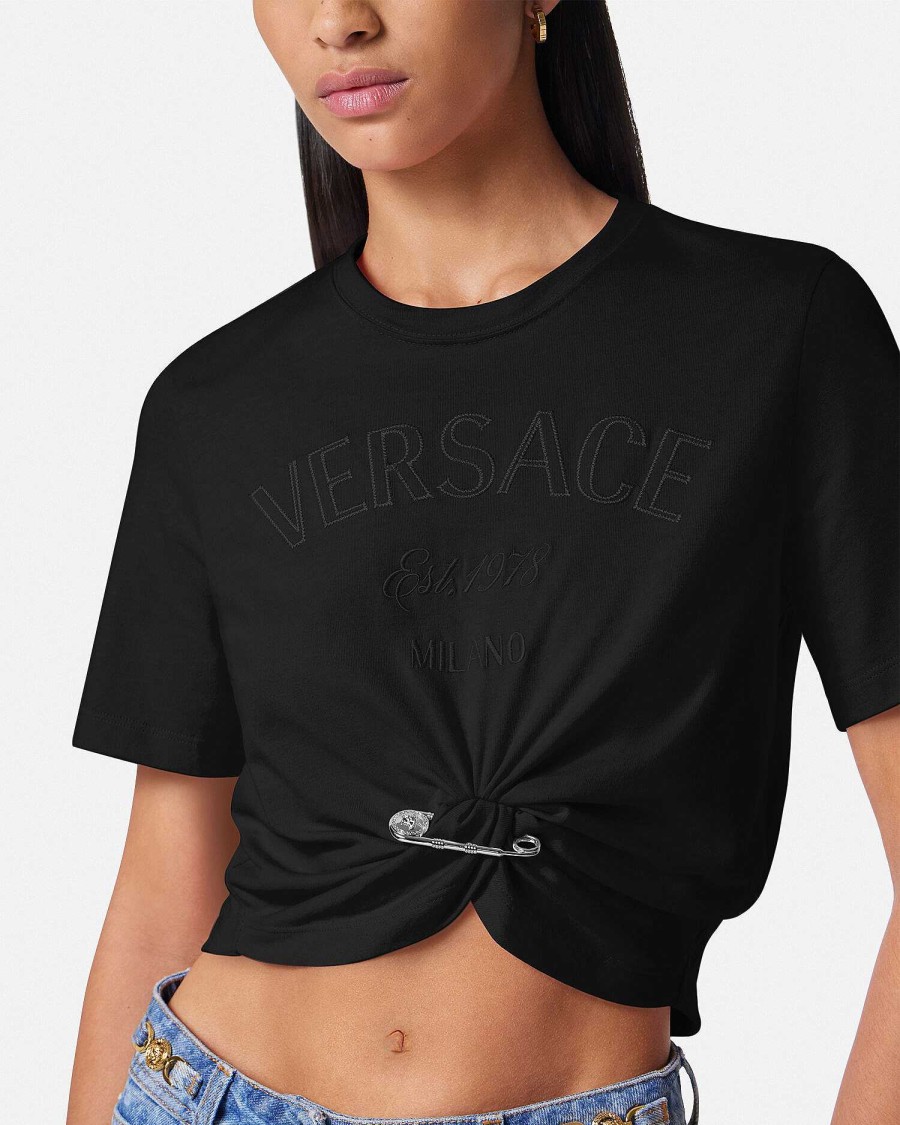 Clearance Versace Milano Stamp Crop T-Shirt T-Shirts & Sweatshirts