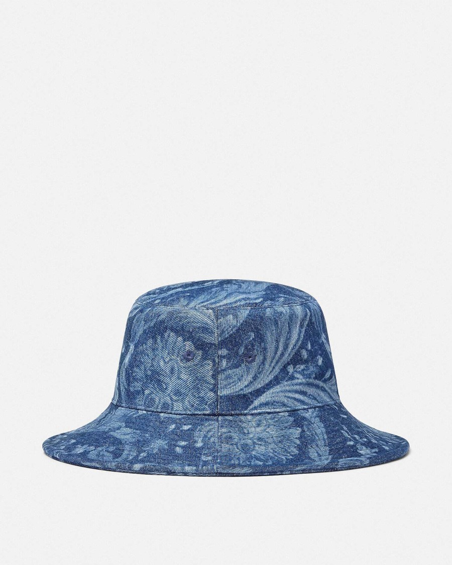 New Barocco Denim Logo Bucket Hat Hats & Caps