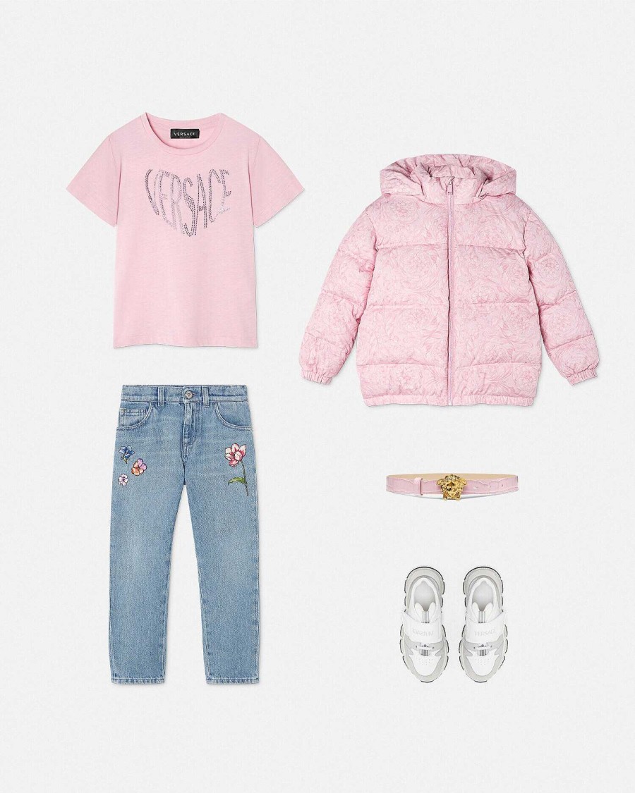 Wholesale Embroidered Blossom Kids Jeans Clothing