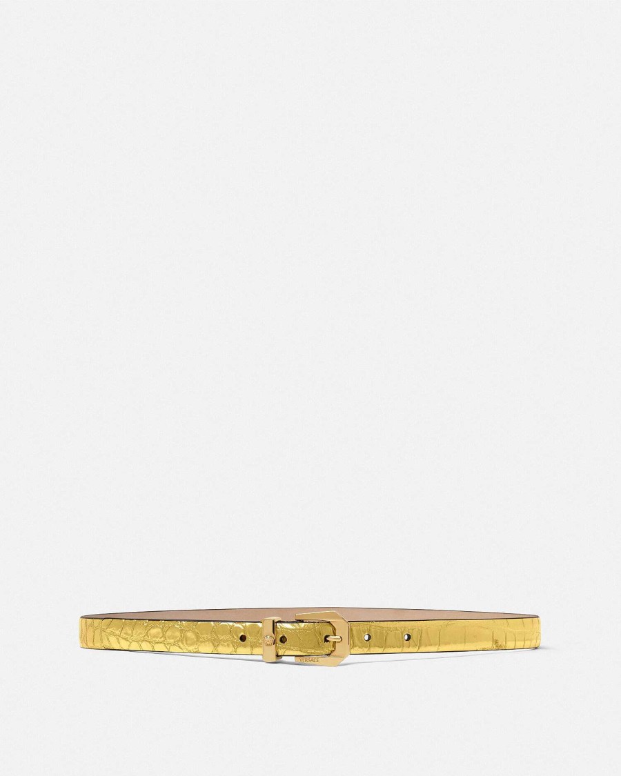 New Croc-Effect Medusa Heritage Thin Belt Belts