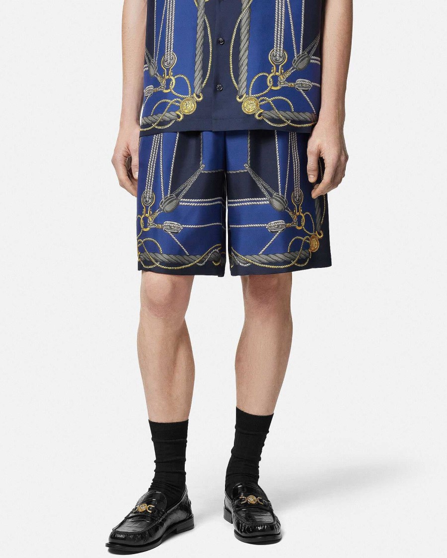 Best Versace Nautical Silk Shorts Pants & Shorts