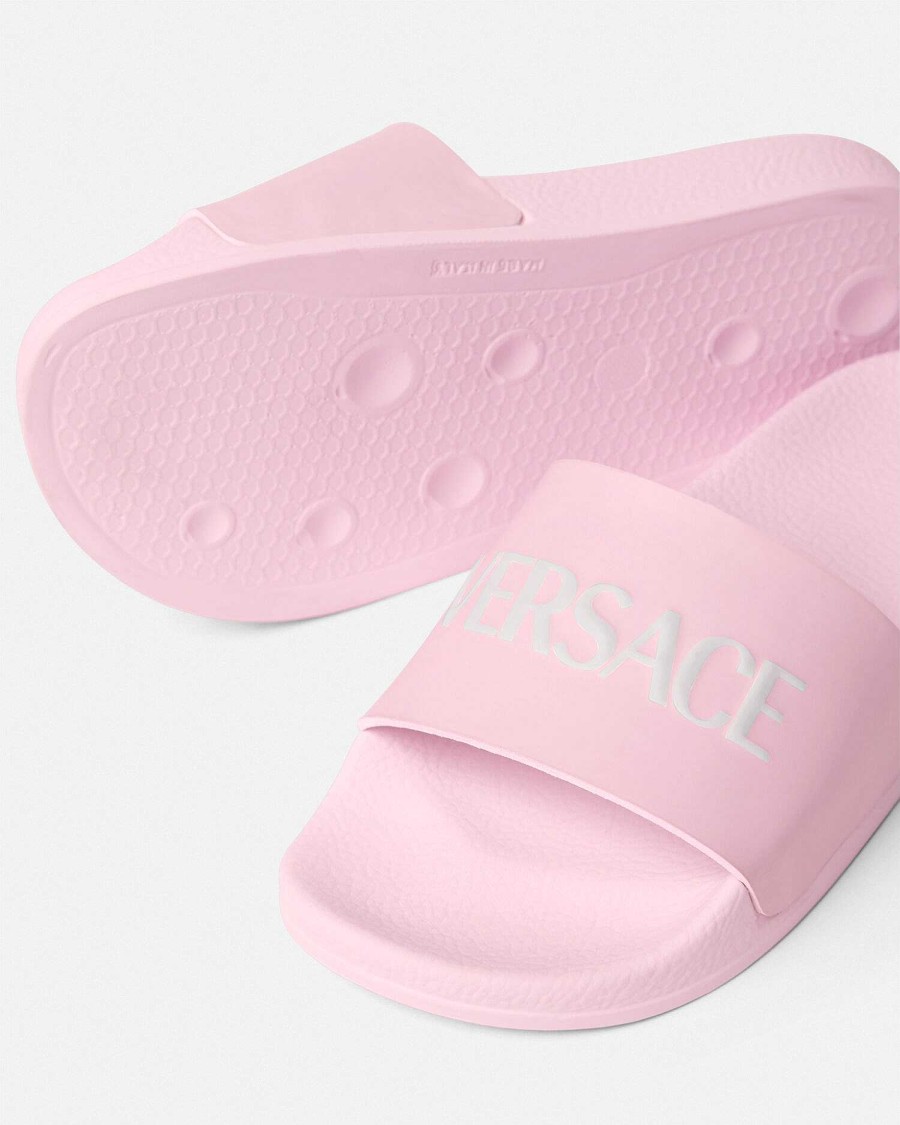 New Versace Logo Kids Slides Shoes