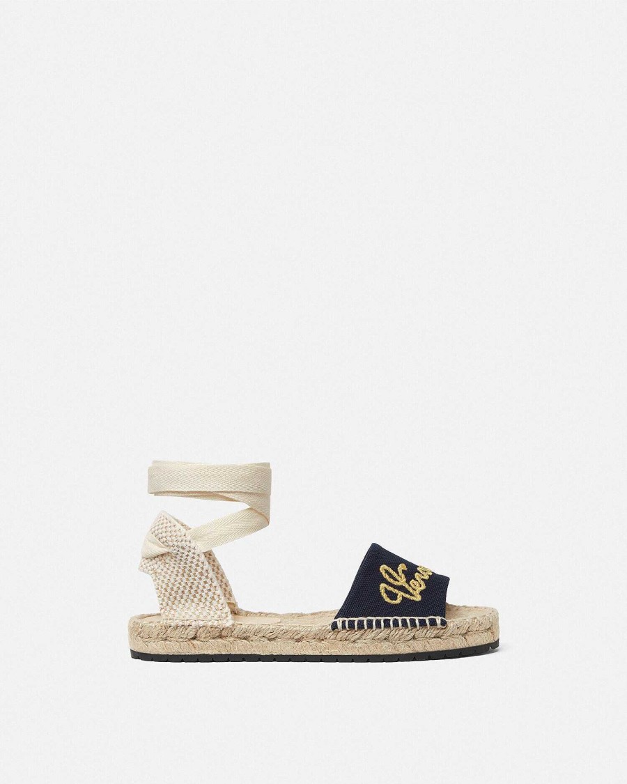 New Versace Nautical Logo Kids Espadrilles Shoes