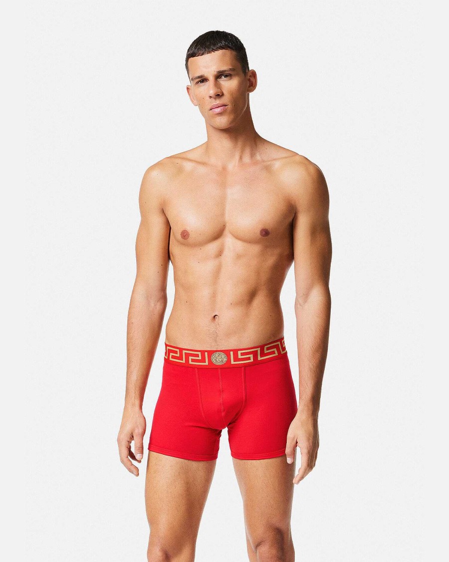 Clearance Greca Border Long Trunks Boxers