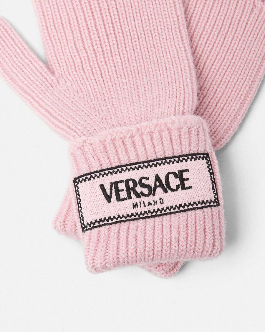 Wholesale 90S Vintage Logo Knit Gloves Soft Accessories