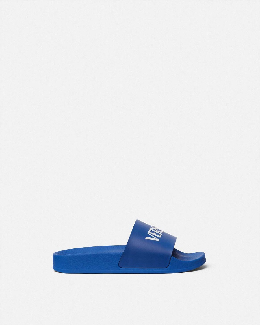 Hot Versace Logo Kids Slides Shoes