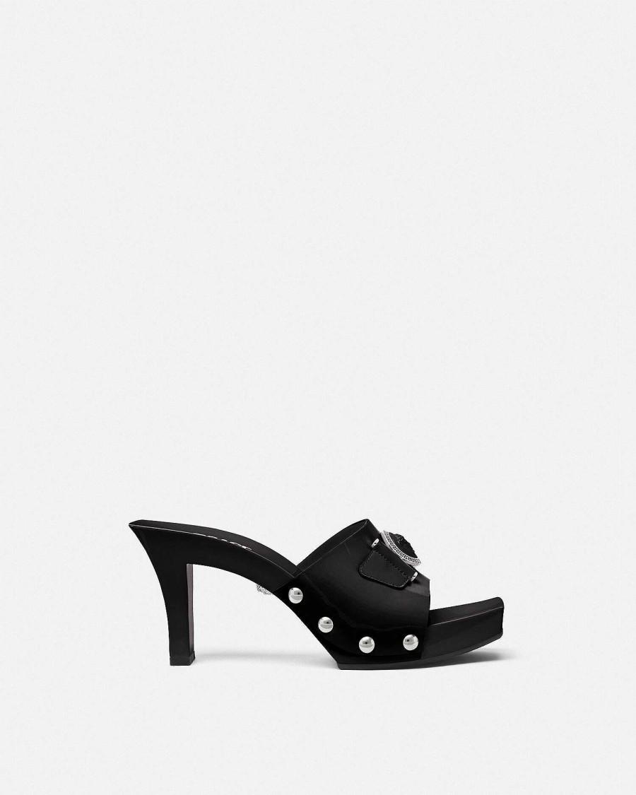 Online Medusa Buckle Patent Clogs 2.4" Sandals