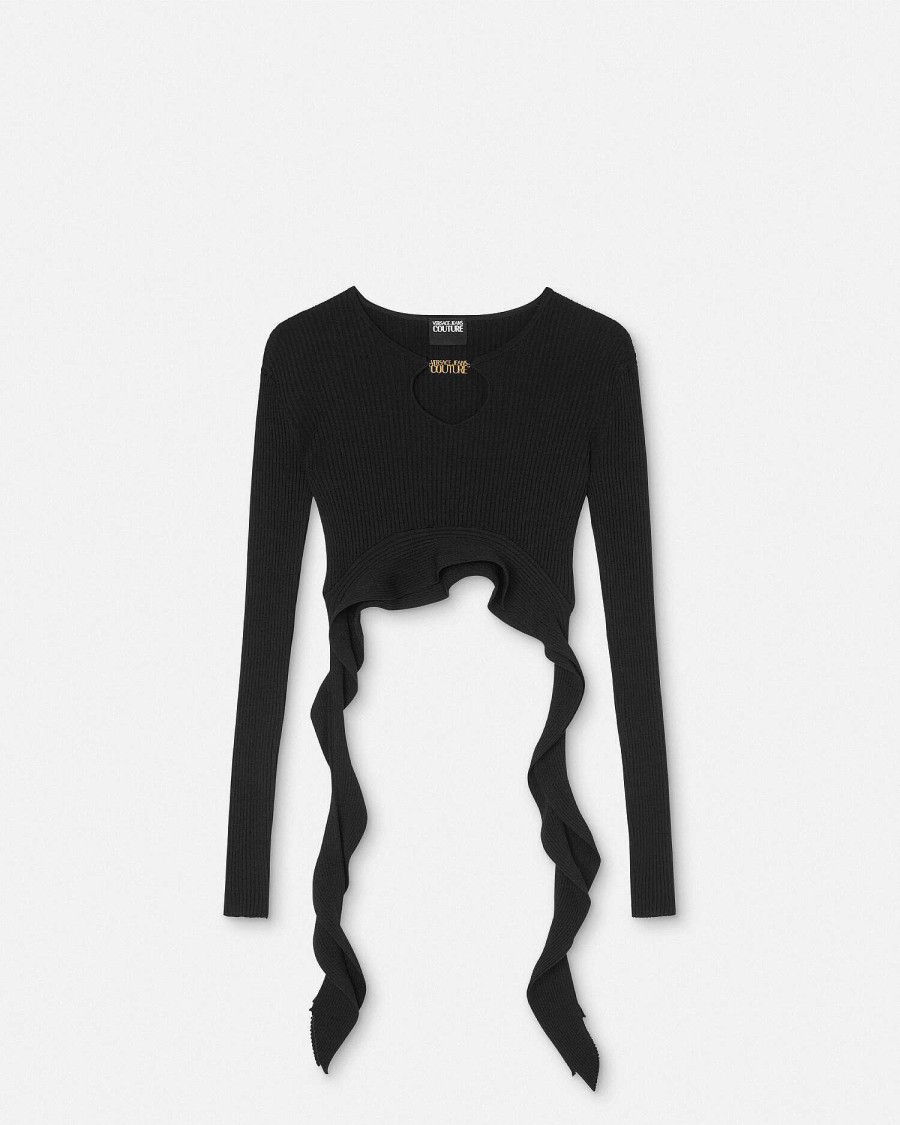 Online Ruffled Knit Crop Top Clothing