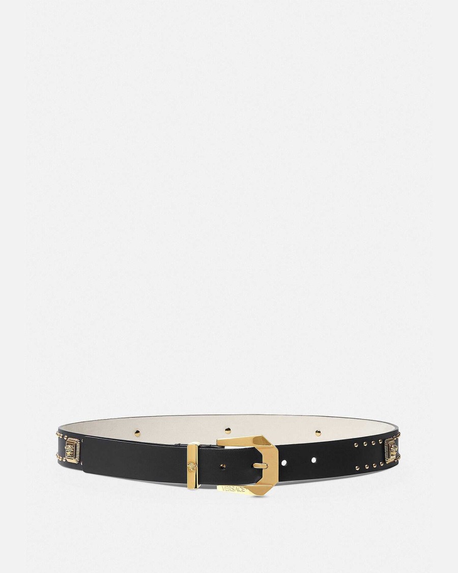 Hot Studded Medusa Heritage Leather Belt Belts