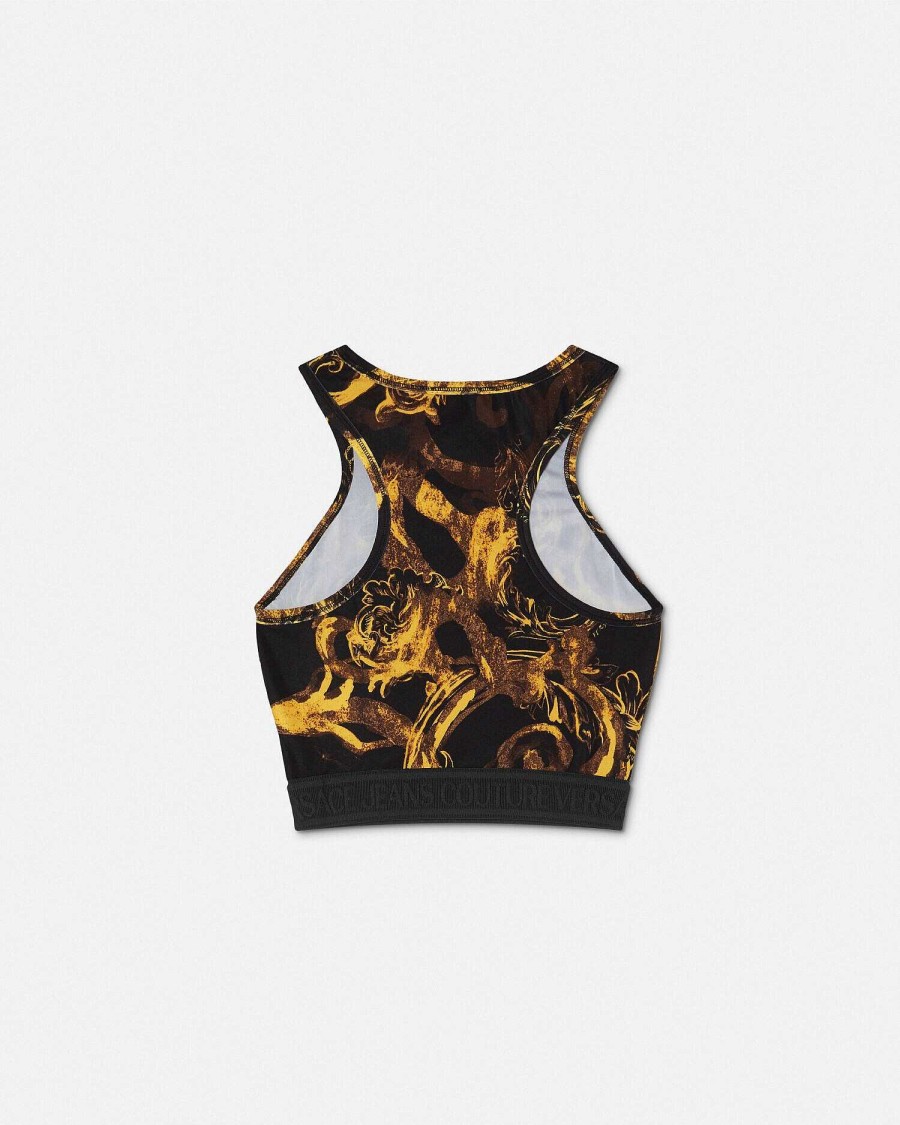 Online Watercolor Couture Crop Top Clothing