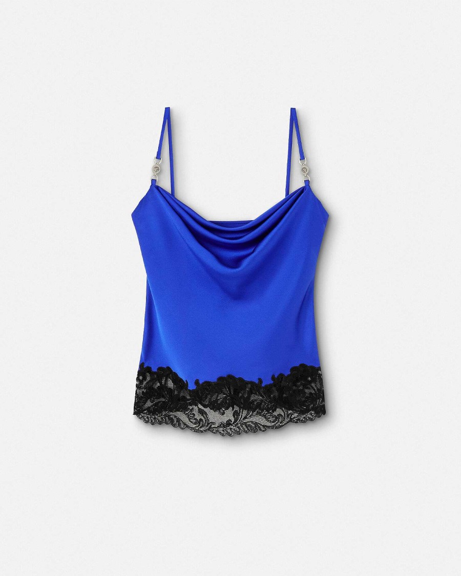 Online Barocco Lace Cowl Top Shirts & Tops