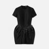 Best Crystal Folded Mini Dress Dresses