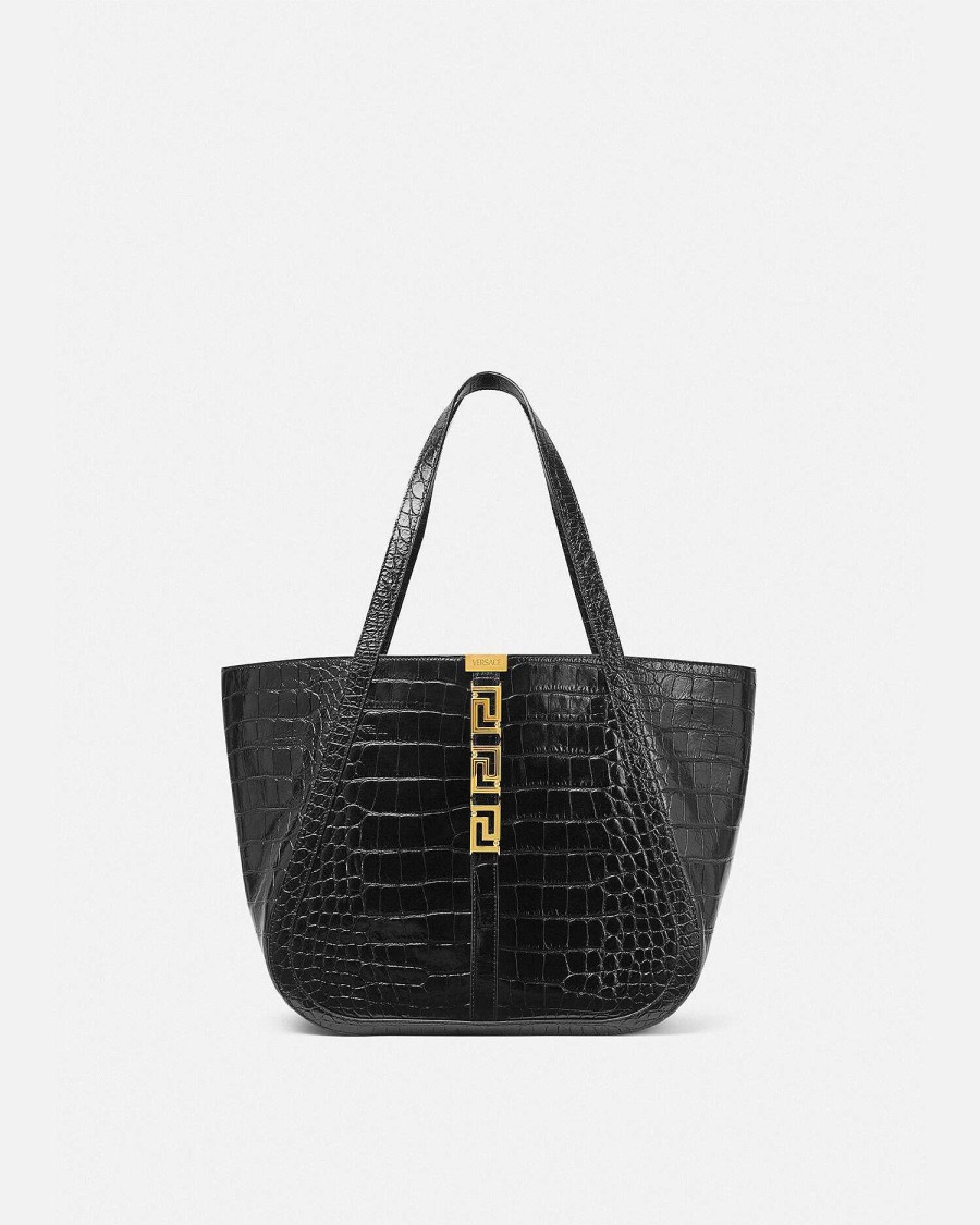 Wholesale Croc-Effect Greca Goddess Large Tote Bag Totes