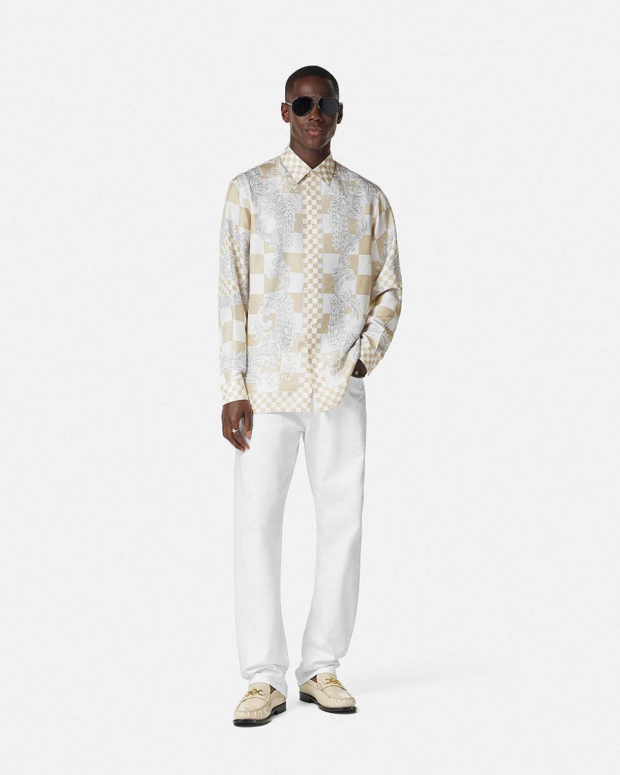 Clearance Medusa Contrasto Silk Shirt Shirts