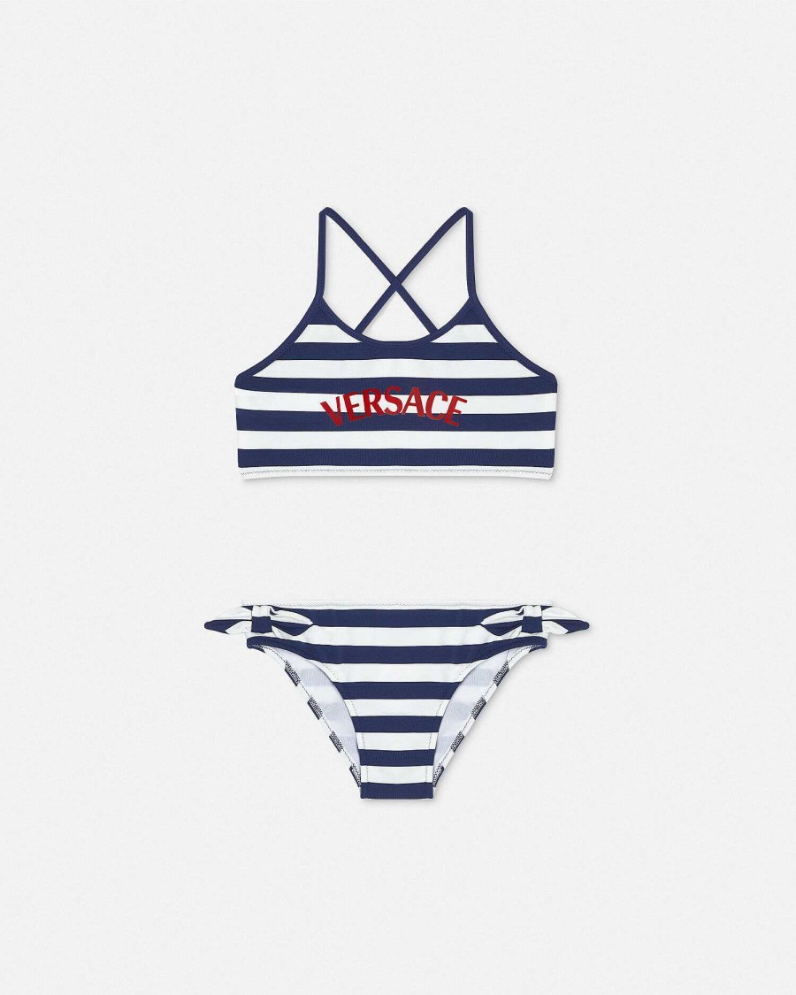 Hot Nautical Stripe Kids Bikini Set Beachwear