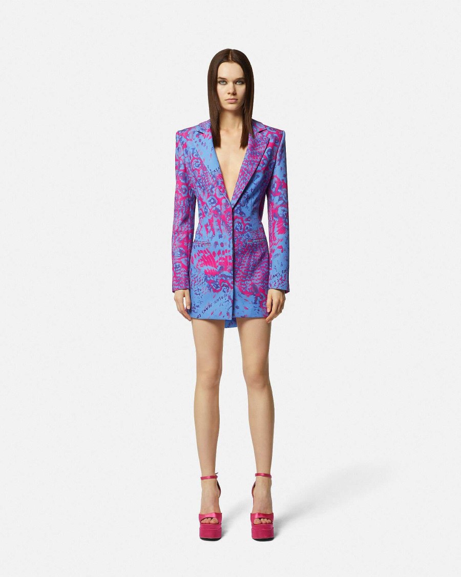 Online Draped Animalier Cutout Blazer Clothing